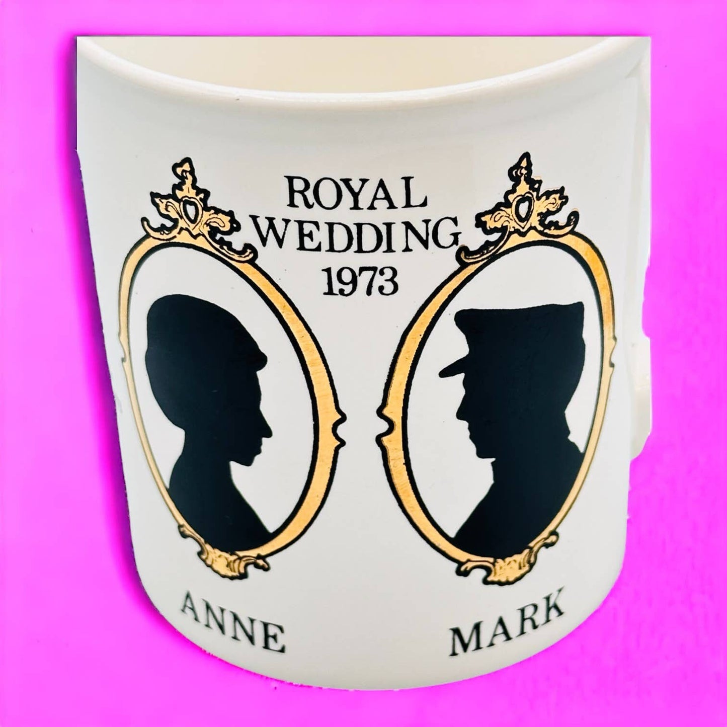 Anne & Mark 1973 Royal Wedding Mug - This mug lasted longer than their marriage.