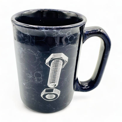 Black Fuller Fasteners Mug - Nut & Bolt Illustration