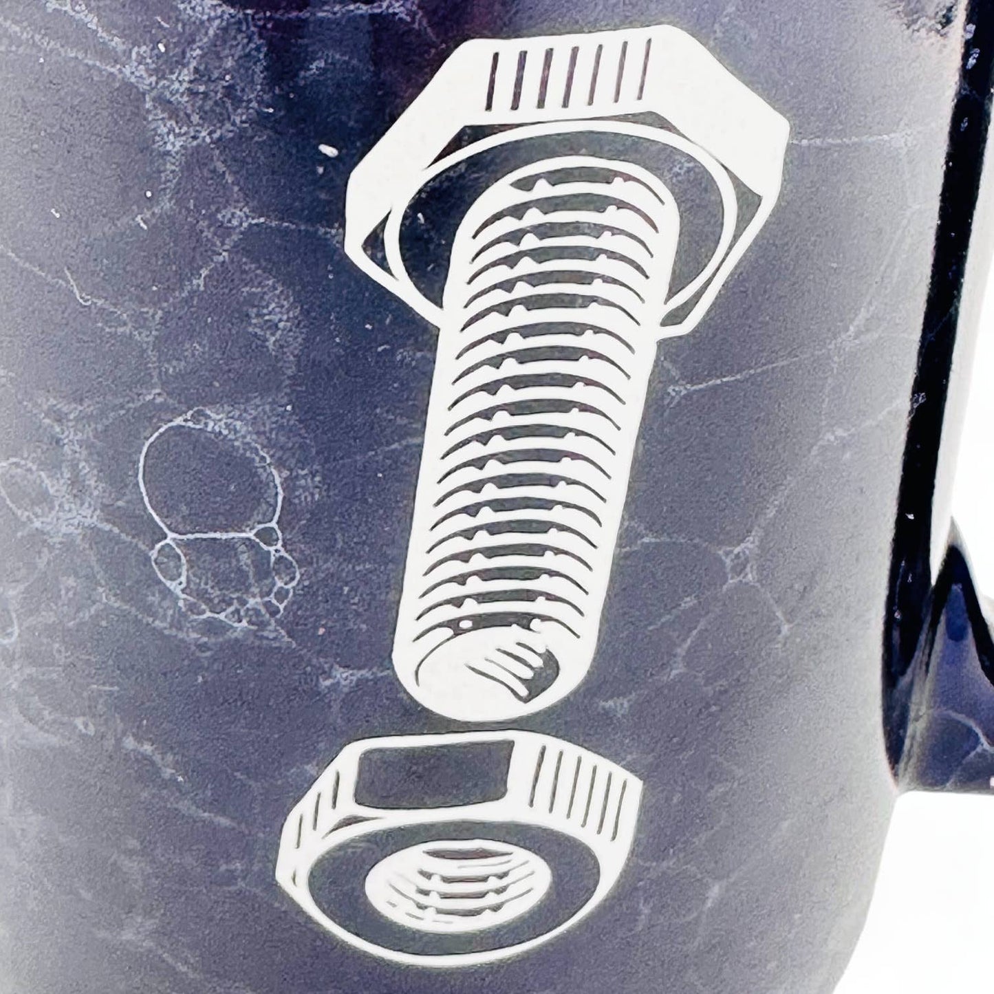 Black Fuller Fasteners Mug - Nut & Bolt Illustration