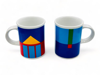 Modern Art Mug - Primary Colours and Geometric Shapes - Vintage