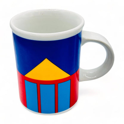 Modern Art Mug - Primary Colours and Geometric Shapes - Vintage