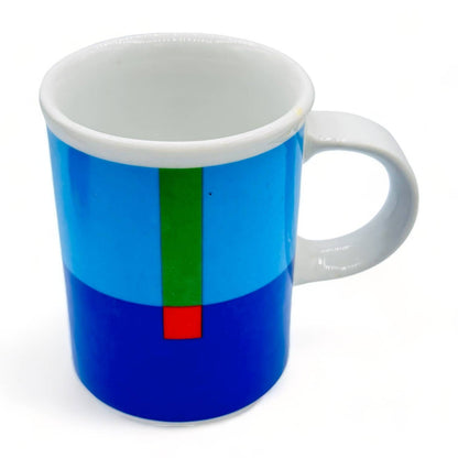 Modern Art Mug - Primary Colours and Geometric Shapes - Vintage