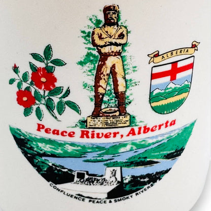 Vintage Gold Rimmed Peace River Alberta Canada Souvenir Mug - 1960's