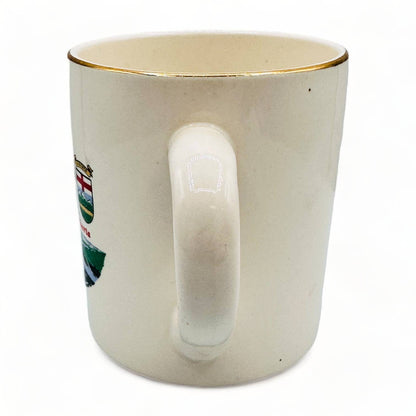 Vintage Gold Rimmed Peace River Alberta Canada Souvenir Mug - 1960's