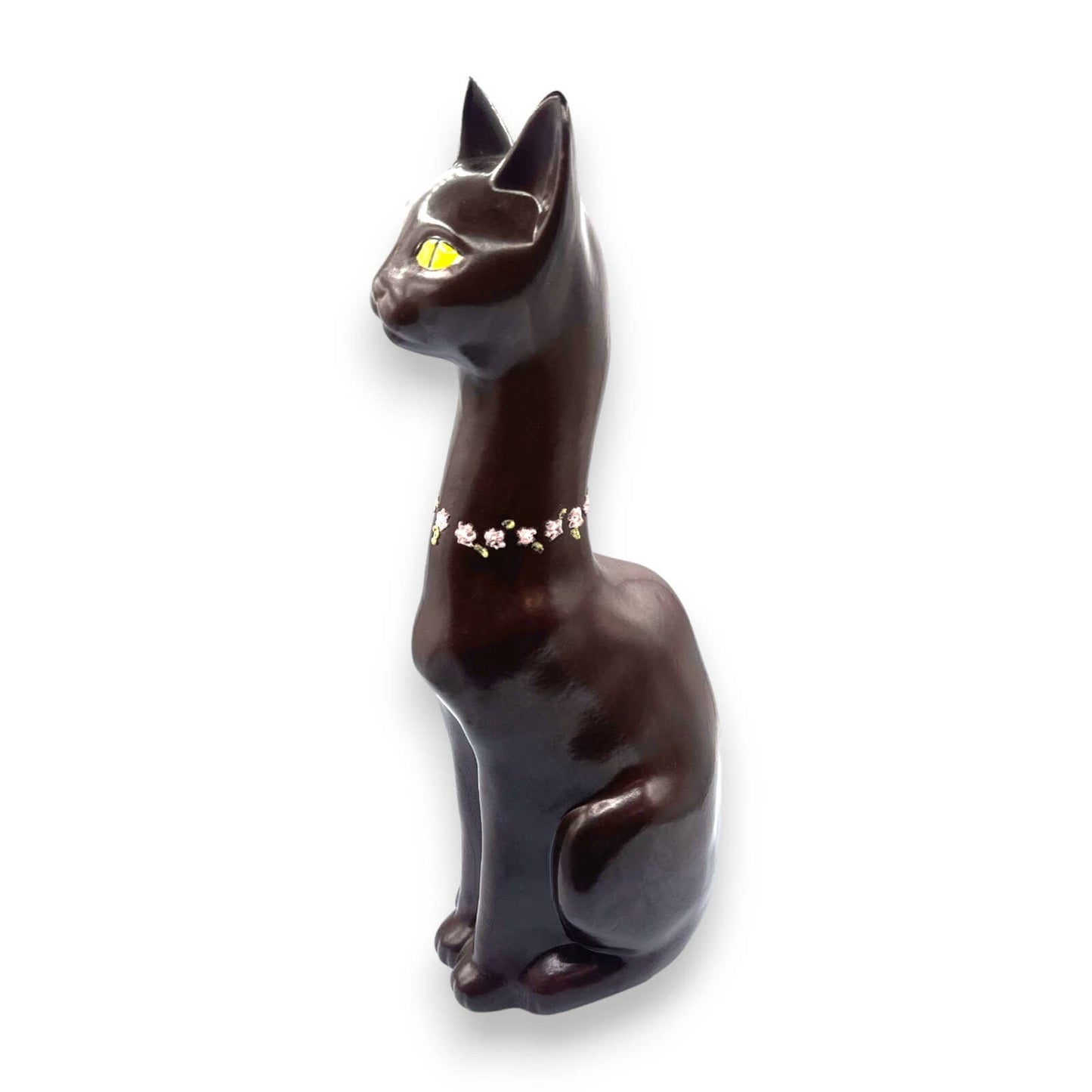 Vintage Tall and Slender Siamese Cat Statue  - Ceramic Chocolate Brown 17.5" Tall' x 6" wide