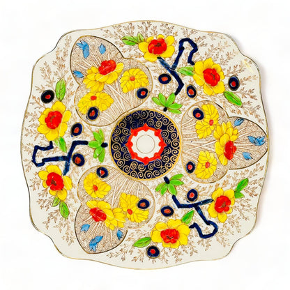 Exquisite Cairo Royal Staffordshire Imari-Style Square Luncheon Plate