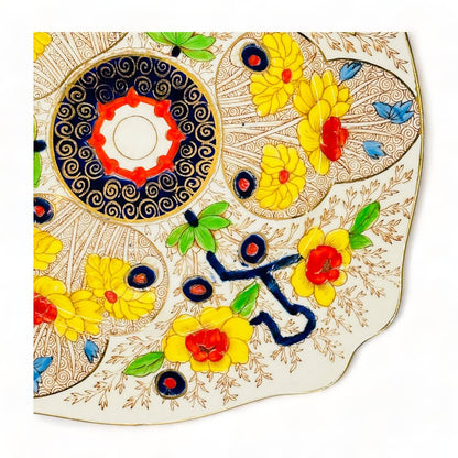 Exquisite Cairo Royal Staffordshire Imari-Style Square Luncheon Plate