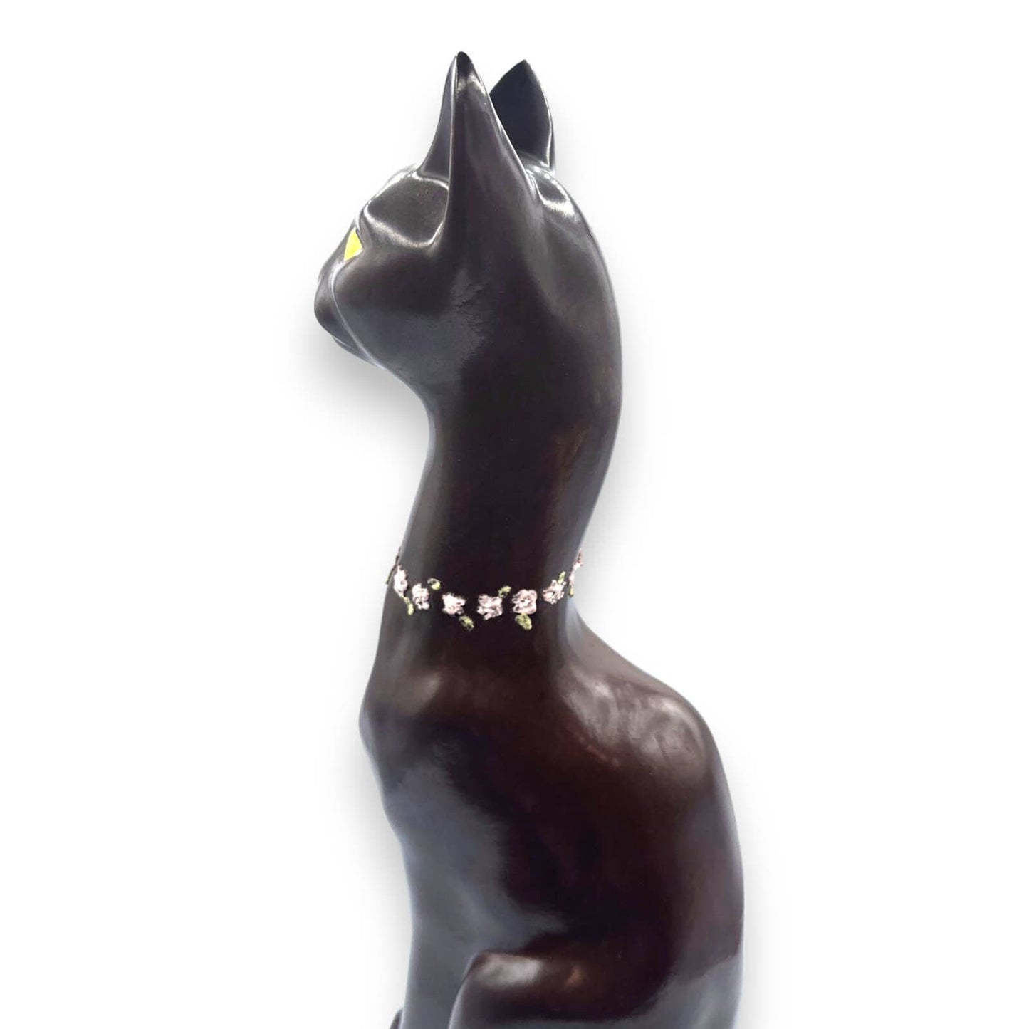 Vintage Tall and Slender Siamese Cat Statue  - Ceramic Chocolate Brown 17.5" Tall' x 6" wide