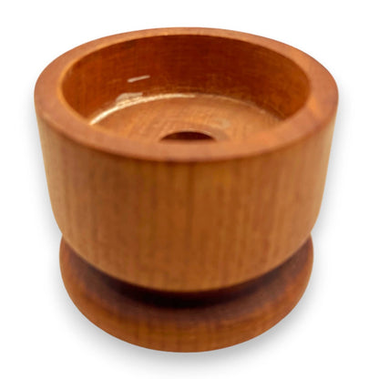 Vintage MCM Modern Minimalist Teak / Glass Hurricane Lamp / Candle Holder