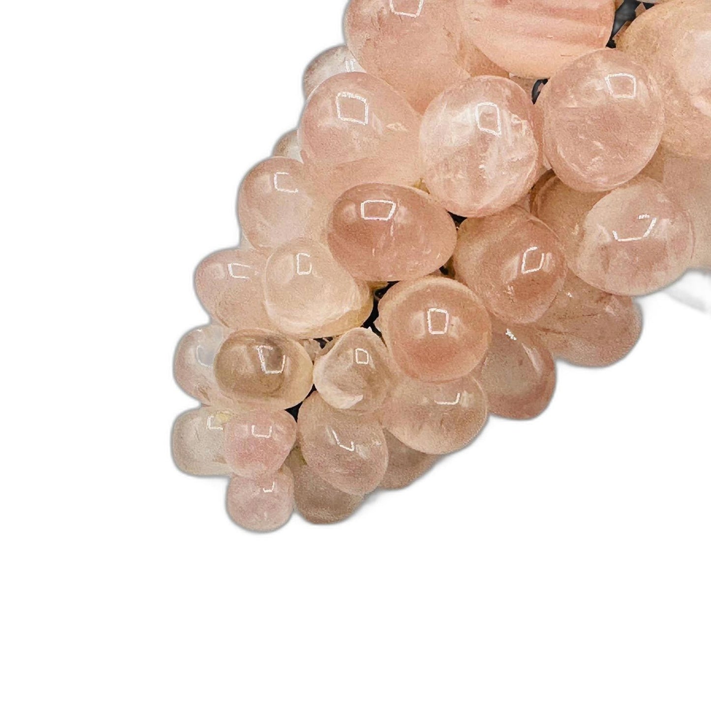 Mid-Century Rose Quartz Grape Bunch - 100+ Grapes - VINTAGE