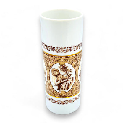Vintage Wallendorf Porcelain Vase with Stage, Deer, Duck and Pheasant - Cabin Chic